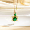 Wholesale Necklace Copper Inlaid Colorful Diamond Turtle Light Luxury Electroplating O Chain For Women