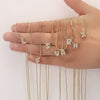 Wholesale Necklace Copper Inlaid With Zirconia Snake Bone Chain Minimalist Style With Letters Pattern