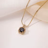 Wholesale Necklace Copper Inlaid Zircon Geometric Square Pendant Light Luxury Style