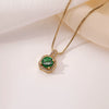Wholesale Necklace Copper Inlaid Zircon Geometric Square Pendant Light Luxury Style