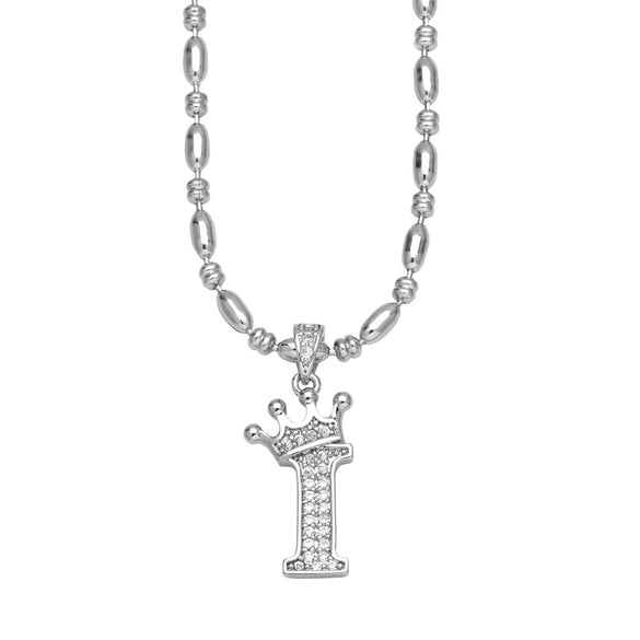 Wholesale Necklace Copper Inlaid Zircon Letter Hip Hop Men's Melon Seed Chain