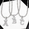 Wholesale Necklace Copper Inlaid Zircon Letter Hip Hop Men's Melon Seed Chain
