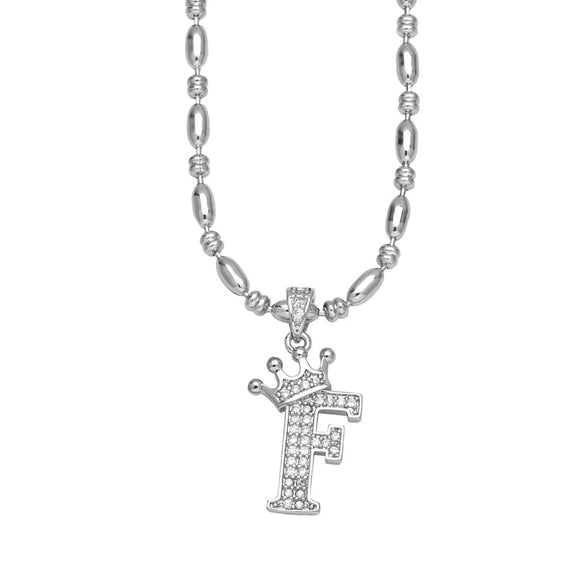 Wholesale Necklace Copper Inlaid Zircon Letter Hip Hop Men's Melon Seed Chain