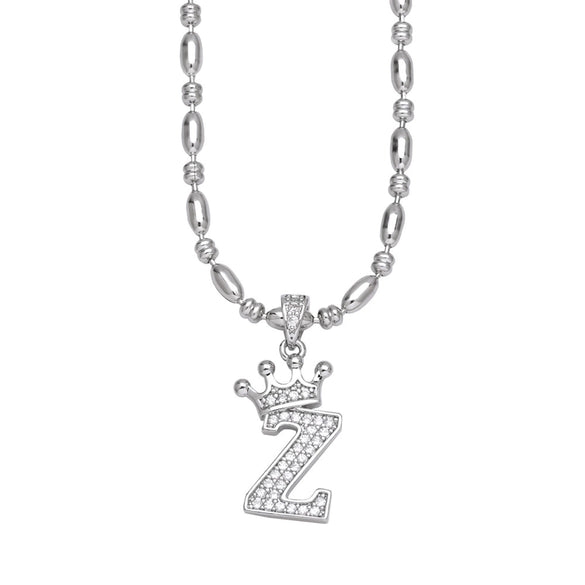Wholesale Necklace Copper Inlaid Zircon Letter Hip Hop Men's Melon Seed Chain
