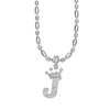 Wholesale Necklace Copper Inlaid Zircon Letter Hip Hop Men's Melon Seed Chain
