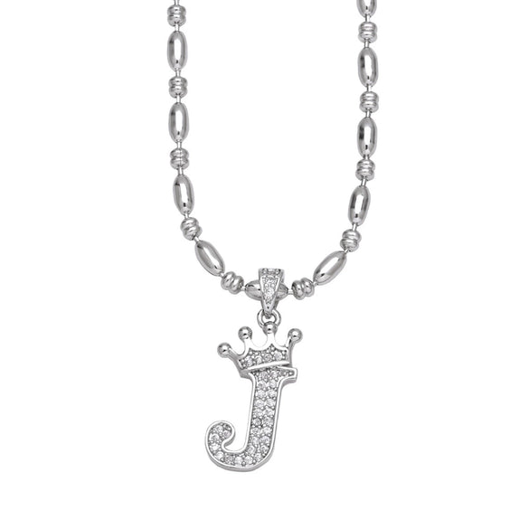 Wholesale Necklace Copper Inlaid Zircon Letter Hip Hop Men's Melon Seed Chain