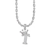 Wholesale Necklace Copper Inlaid Zircon Letter Hip Hop Men's Melon Seed Chain