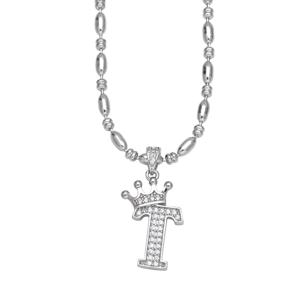 Wholesale Necklace Copper Inlaid Zircon Letter Hip Hop Men's Melon Seed Chain