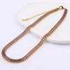 Wholesale Necklace Copper 18K Rectangular Horizontal Claw Chain Diamond Zircon Women's