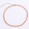 Wholesale Necklace Copper 18K Rectangular Horizontal Claw Chain Diamond Zircon Women's