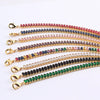 Wholesale Necklace Copper 18K Rectangular Horizontal Claw Chain Diamond Zircon Women's