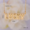 Wholesale Necklace Copper Light Luxury Style English Letter Pendant O Word Chain Mixed Gemstone Setting Electroplating For Women