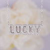 Wholesale Necklace Copper Light Luxury Style English Letter Pendant O Word Chain Mixed Gemstone Setting Electroplating For Women