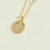 Wholesale Necklace Copper Mixed Gem Inlay Cartoon Character Electroplating Ochain For Women