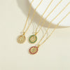 Wholesale Necklace Copper Mixed Gem Inlay Cartoon Character Electroplating Ochain For Women