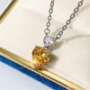 Wholesale Necklace Copper Mixed Gem Inlay Double Heart Design Pendant