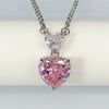 Wholesale Necklace Copper Mixed Gem Inlay Double Heart Design Pendant