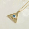 Wholesale Necklace Copper Mixed Gem Inlay Exaggerated Love Devil's Eye Heart Shape Palm Design Electroplating Ochain For Women