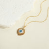 Wholesale Necklace Copper Mixed Gem Inlay Exaggerated Love Devil's Eye Heart Shape Palm Design Electroplating Ochain For Women