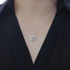 Wholesale Necklace Copper Mixed Gem Inlay Flower Vintage Hollowout Zircon Pendant Ochain For Women