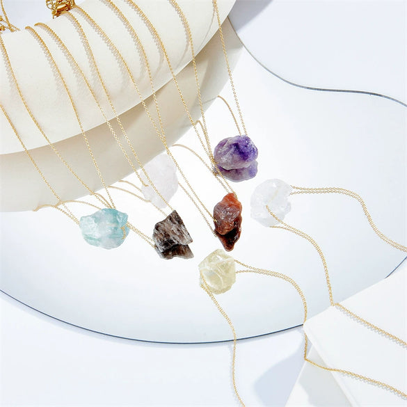 Wholesale Necklace Copper Mixed Gem Inlay Geometric Electroplating For Women