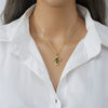 Wholesale Necklace Copper Mixed Gem Inlay Geometric Electroplating Ochain Pendant For Women
