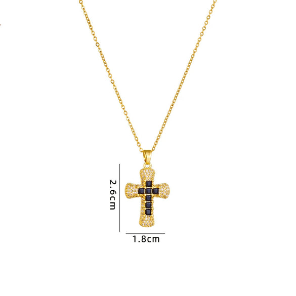 Wholesale Necklace Copper Mixed Gem Inlay Geometric Electroplating Ochain Pendant For Women