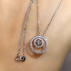 Wholesale Necklace Copper Mixed Gem Inlay Geometric Hollow Pendant With O Chain