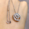 Wholesale Necklace Copper Mixed Gem Inlay Geometric Hollow Pendant With O Chain