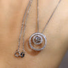 Wholesale Necklace Copper Mixed Gem Inlay Geometric Hollow Pendant With O Chain