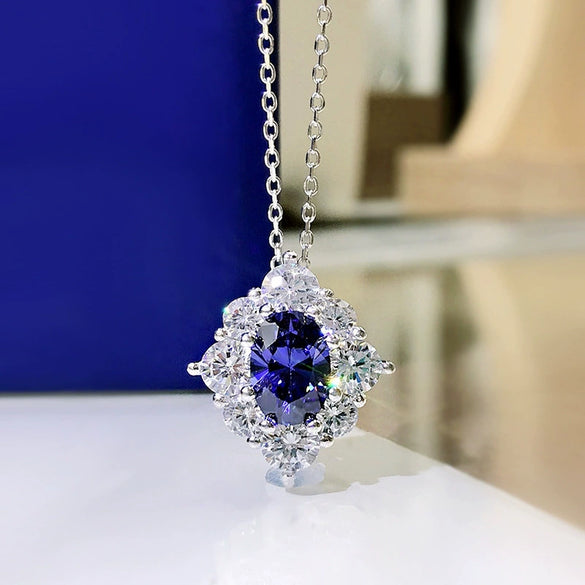 Wholesale Necklace Copper Mixed Gem Inlay Geometric Light Luxury Style For Women