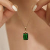 Wholesale Necklace Copper Mixed Gem Inlay Geometric Pendant Electroplating Ochain Women's