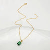Wholesale Necklace Copper Mixed Gem Inlay Geometric Pendant Electroplating Ochain Women's