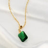Wholesale Necklace Copper Mixed Gem Inlay Geometric Pendant Electroplating Ochain Women's