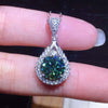 Wholesale Necklace Copper Mixed Gem Inlay Geometric Water Drop Pendant For Women