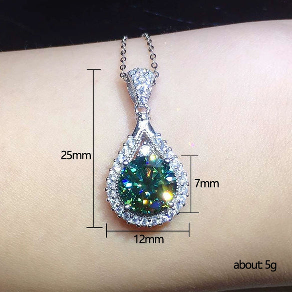 Wholesale Necklace Copper Mixed Gem Inlay Geometric Water Drop Pendant For Women