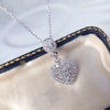 Wholesale Necklace Copper Mixed Gem Inlay Heart Shaped Ochain For Women Light Luxury Niche Style