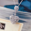 Wholesale Necklace Copper Mixed Gem Inlay Heart Shaped Ochain For Women Light Luxury Niche Style