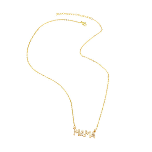 Wholesale Necklace Copper Mixed Gem Inlay Letter Pattern Ochain Pendant Lovely Style