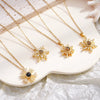 Wholesale Necklace Copper Mixed Gem Inlay Rhombus Snowflake Pendant Ochain Electroplating For Women Light Luxury Style