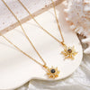 Wholesale Necklace Copper Mixed Gem Inlay Rhombus Snowflake Pendant Ochain Electroplating For Women Light Luxury Style