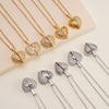Wholesale Necklace Copper Mixed Gemstone Inlay Heartshaped Wings Pendant Electroplating For Women