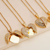 Wholesale Necklace Copper Mixed Gemstone Inlay Heartshaped Wings Pendant Electroplating For Women