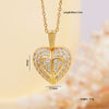 Wholesale Necklace Copper Mixed Gemstone Inlay Heartshaped Wings Pendant Electroplating For Women