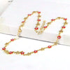 Wholesale Necklace Copper Mixed Gemstone Setting Geometric Fivepointed Star Electroplating Retro Style