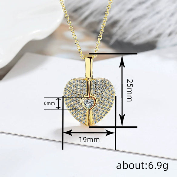 Wholesale Necklace Copper Mixed Gemstone Setting Heart Shape Zirconia For Women