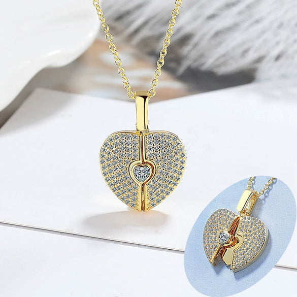 Wholesale Necklace Copper Mixed Gemstone Setting Heart Shape Zirconia For Women
