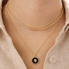 Wholesale Necklace Copper Mixed Gemstone Setting Retro Style Round Coin Blue Turquoise Devil's Eye White Shellfish Four Leaf Clover Love Heart Electroplating For Women
