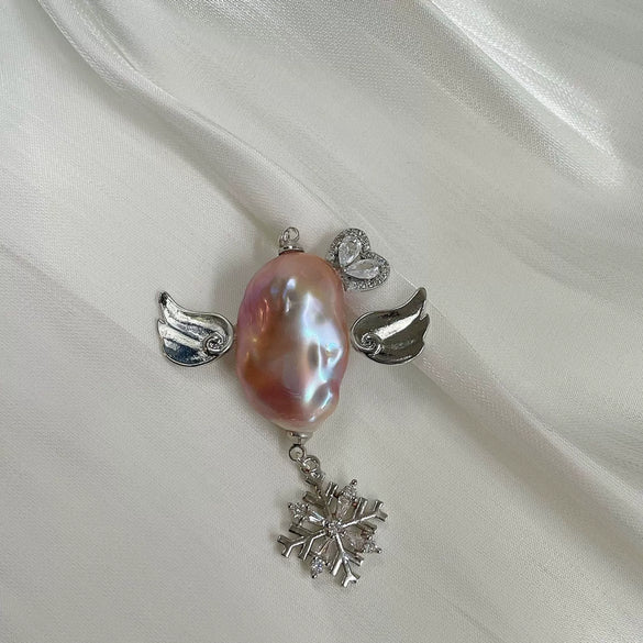 Wholesale Necklace Copper Natural Baroque Shaped Pearl Bow Cross Animal Zodiac Electroplating