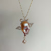 Wholesale Necklace Copper Natural Baroque Shaped Pearl Bow Cross Animal Zodiac Electroplating